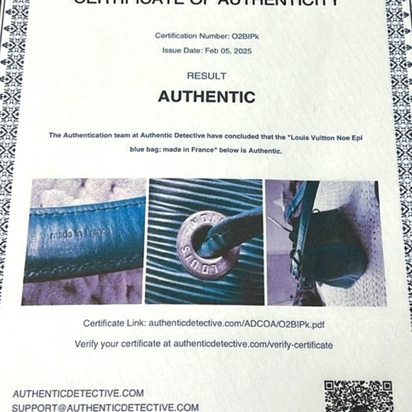 Vintage Louis  Vuitton Epi blue leather bag with COA included - Picture 13 of 14